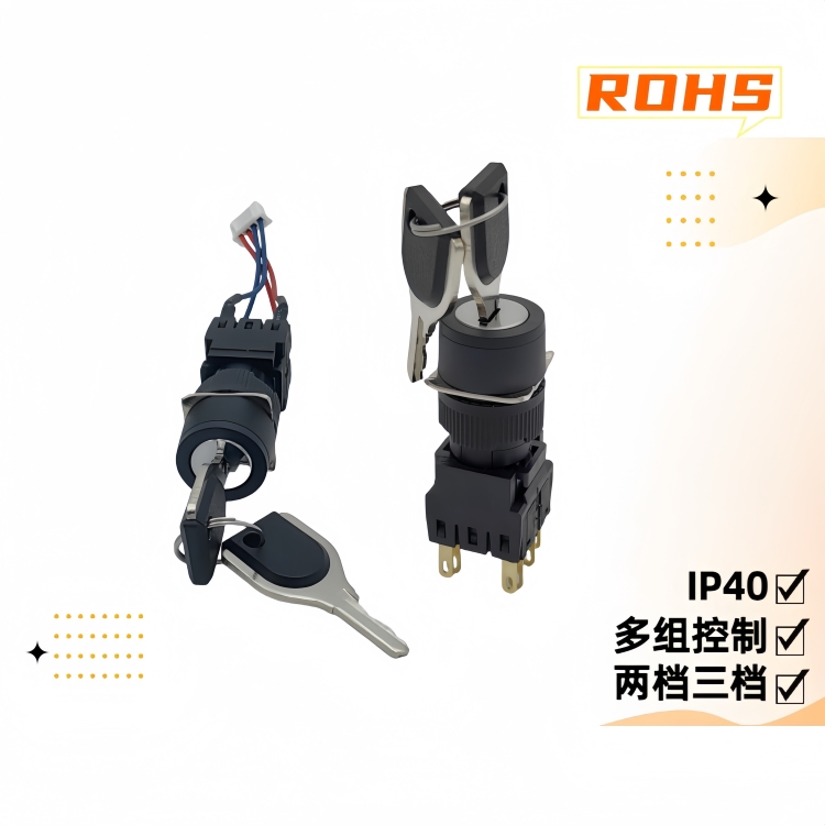 16mm多電路鑰匙開關(guān) 16mm多電路鑰匙開關(guān)